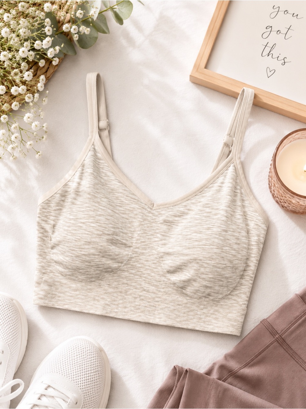 Soft Seamless Comfort Bralette in Oatmeal